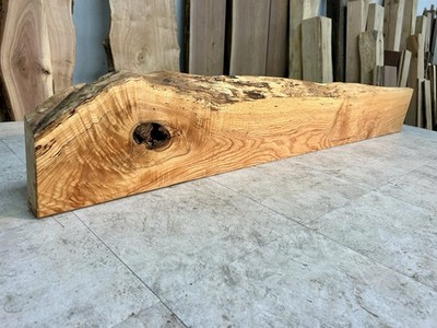 63 Inch Long Curly Ash Wood Fireplace Mantel/Live Edge Ash/Solid Ash Mantlepiece/Reclaimed Part #F-274