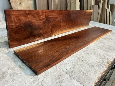 44.25 Inch Long 2 Pack Walnut Wood/Walnut Shelves/Kiln Dried Reclaimed Shelf Wood/Lumber/Boards Part #M-274