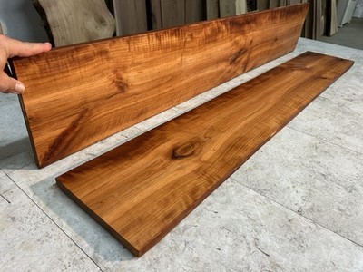 55 Inch 2 Pack Reclaimed Sweet Cherry Wood Shelves- Kiln Dried Curly Cherry Shelf Material Part #O-274