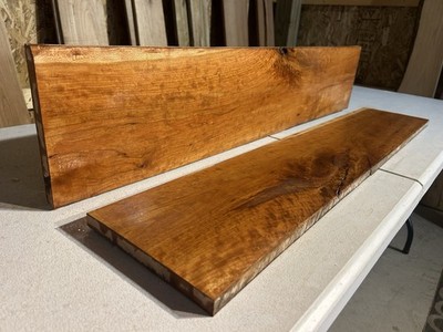 41 Inch 2 Pack Reclaimed Sweet Cherry Wood - Kiln Dried Curly Cherry Shelves Part #U-274