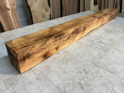 72.25 Inch Solid Oak Fireplace Mantle Beam - Hand Hewn Wood Part #Y-274