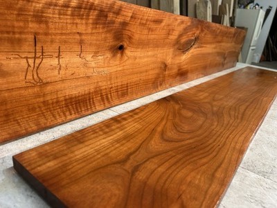 58 inch reclaimed kiln dried cherry wood shelves 