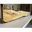 Live edge ash fireplace mantel showing grain and natural figure R-274 