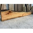 Live edge oak fireplace mantel showing rustic grain and natural figure B-275 