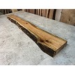 Side view of 62 inch kiln dried live edge oak mantel beam 