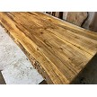 Close-up of live edge maple wood slabs with rich color and spalt 